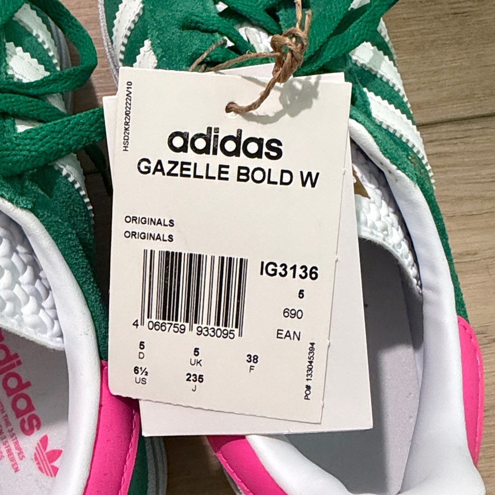ADIDAS GAZELLE BOLD GREEN LUCID PINK - Picture 4 of 4